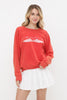 Garment Washed Rhinestone Studded Freedom Graphic Sweatershirt