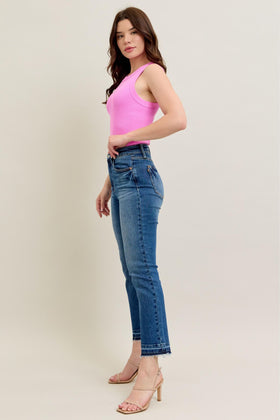 HW Vintage Wash Release Hem Kick Flare