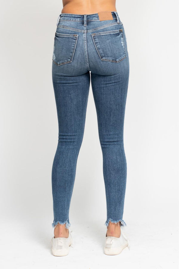 HW Skinny W/Destroy & Shark Bit Hem