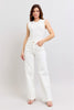 HW Double Button WB & Coin Pkt Embroidery Trouser Wide