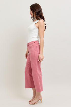 HW Garment Dyed Raw Hem Crop Wide