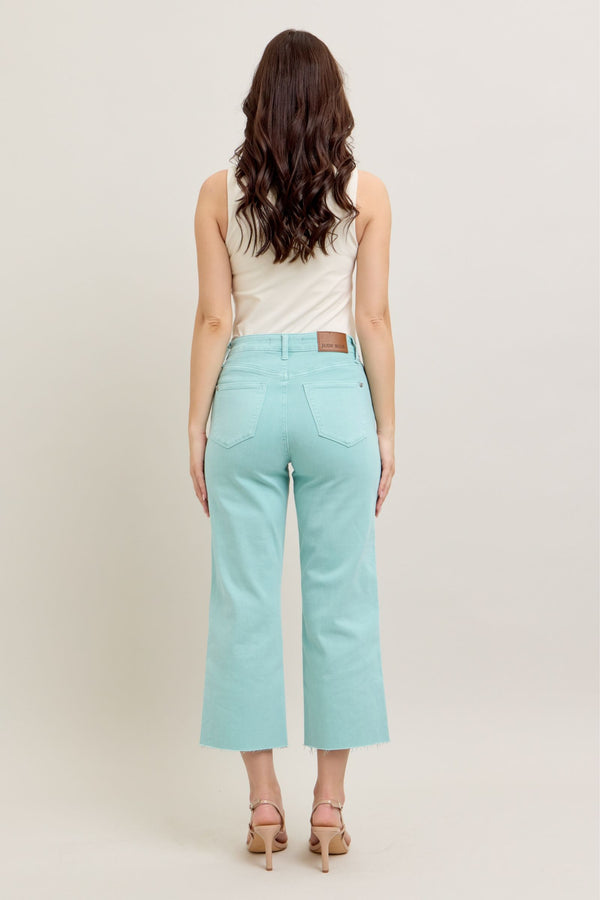 HW Garment Dyed Raw Hem Crop Wide