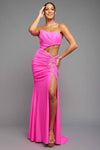 Fuchsia Mermaid Fitted Ballgown W/Skirt Slit