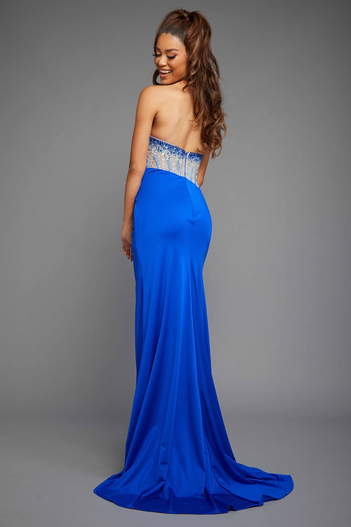 Royal Strapless Fitted Ball Gown W/Skirt Slit