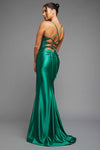 Emerald Fitted Ballgown W/Glossy Look
