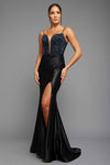 Black Fitted Ballgown W/Glossy Look