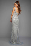 Grey Ballgown W/Leg Slit