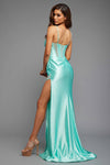 Mint Fitted Ballgown W/Glossy Look