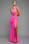 Fuchsia Mermaid Fitted Ballgown W/Skirt Slit