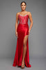 Red Strapless Ballgown W/Slit on Side Skirt