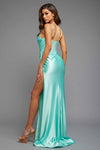 Mint Fitted Ballgown W/Glossy Look