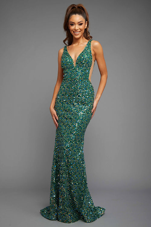 Emerald Ballgown W/Fitted Hourglass