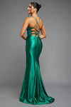 Emerald Fitted Ballgown W/Glossy Look