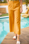 GOLD BUTTON DETAILED CANVAS CULOTTES