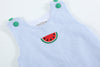 Light Blue Seersucker Watermelon Shortalls
