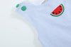 Light Blue Seersucker Watermelon Shortalls