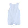 Light Blue Seersucker Pom Pom Bunny Shortalls