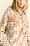 WAFFLE TEXTURED POCKET BUTTON DOWN SHIRT SHACKET