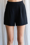 Solid Shorts W/ a Front Tuck Detail, Smocked Back Waistline, Side Pockets