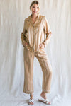 Satin Striped Print Pajama Set