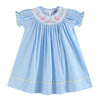 Light Blue Easter Smocked Bishop Dress