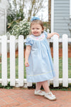 Light Blue Easter Smocked Bishop Dress