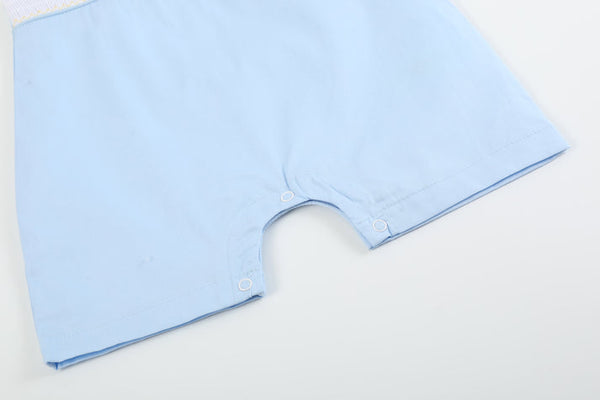 Light Blue Easter Smocked Shortalls