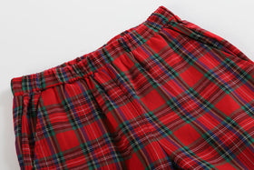 Red Plaid Christmas Tree and Truck Smocked T-Shirt and Pants