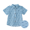 Boys' Short Sleeve Fishing Shirt in Fish Print on Clear Sky Blue