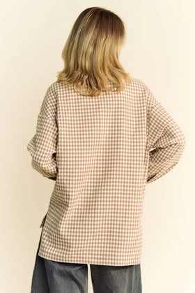 WAFFLE TEXTURED POCKET BUTTON DOWN SHIRT SHACKET