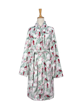 Cardinal & Holly Harmony Velvety Fleece Robe