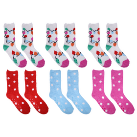 2-Pair Christmas Bulbs Therapeutic Spa Socks