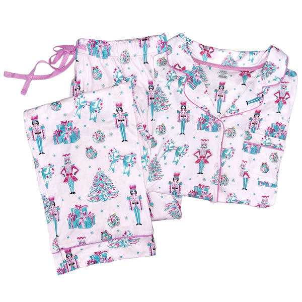 El Sugarplum Nutcracker Button Down Loungewear Set