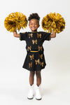 Belle Cher Black and Gold Bows Top
