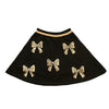 Belle Cher Black and Gold Bows Skort