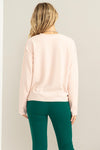 CREAM NOT YOUR GIRL REVERSE SEAM LONG SLEEVE TOP