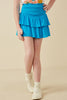 Girls Smocked Ruffle Tiered Mini Skirt