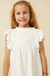 Girls Textured Smocked Ruffle Detail Tank