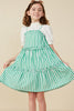 Girls Ruffle Trimmed Poplin Stripe Dress