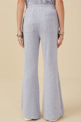 Girls Rib Knit Marled Wide Leg Pants