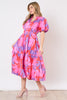 Split Neck Tiered Dress