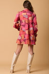Long Sleeve Mini Dress W/SIDE POCKETS