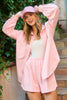 Pearl Trim French Terry Shacket Long Sleeves W/Pearl Embellishments