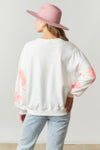 Tiger Sequins LS French Terry Crew Neck Loose Fit Pullover