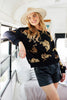 Tiger Sequins LS French Terry Crew Neck Loose Fit Pullover