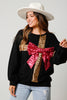 Holiday Sequin Ribbon Knit Sweatshirt