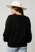 Holiday Sequin Ribbon Knit Sweatshirt