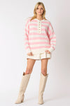 Poly Stripe Loose Fit Oversized Sweater