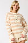 Poly Stripe Loose Fit Oversized Sweater