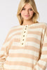 Poly Stripe Loose Fit Oversized Sweater